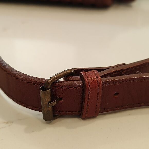 Woven Brown Leather Crossbody Shoulder Bag - Picture 7 of 13